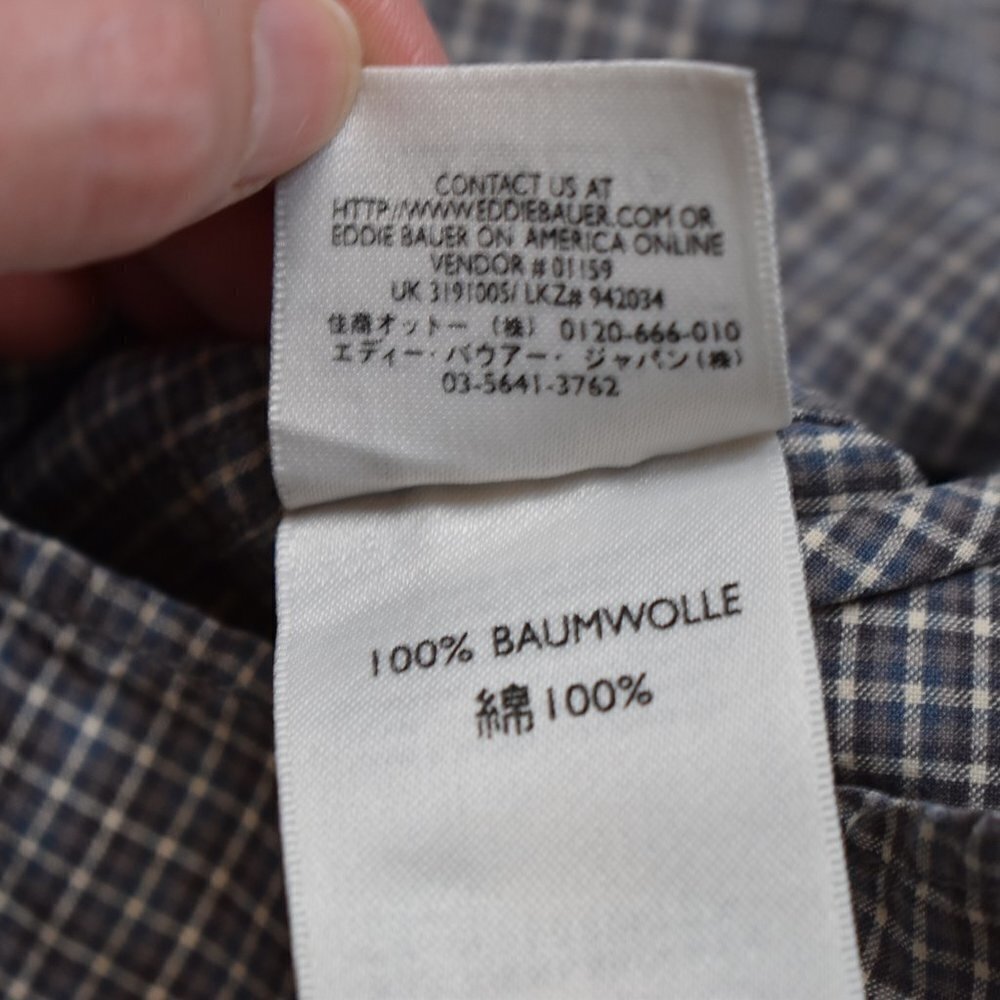Eddie Bauer Mens Sz M 100% Baumwolle Cotton Plaid Button Down Shirt Office Work - Picture 11 of 16
